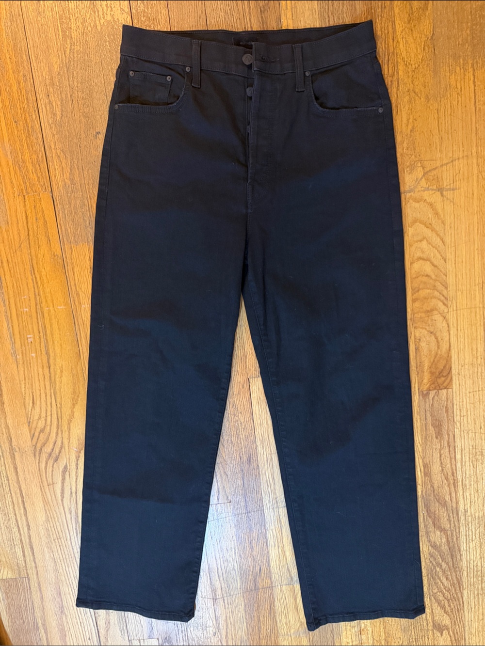 MOTHER The Rambler Black Ankle Straight Leg Jeans